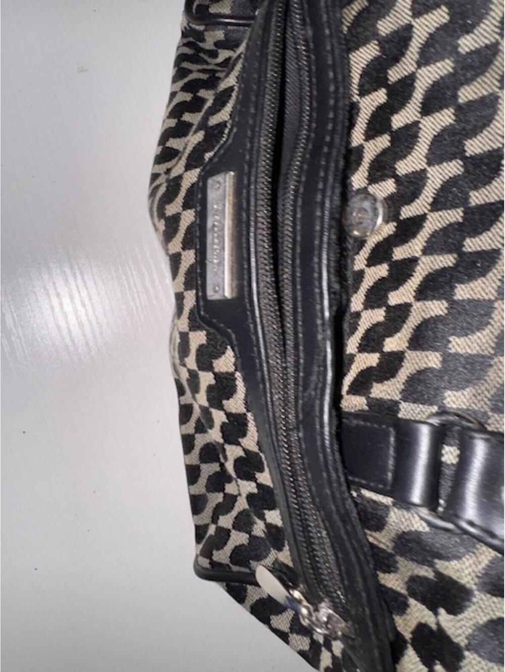 Nine West Black and Beige Patterned Handbag